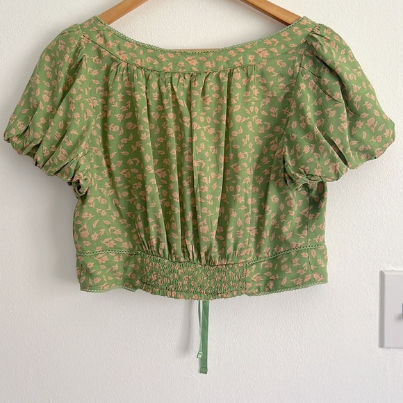 Free People Easy to Love Set Skirt Crop Top Skirt Set Green Floral NWT - Picture 6 of 17